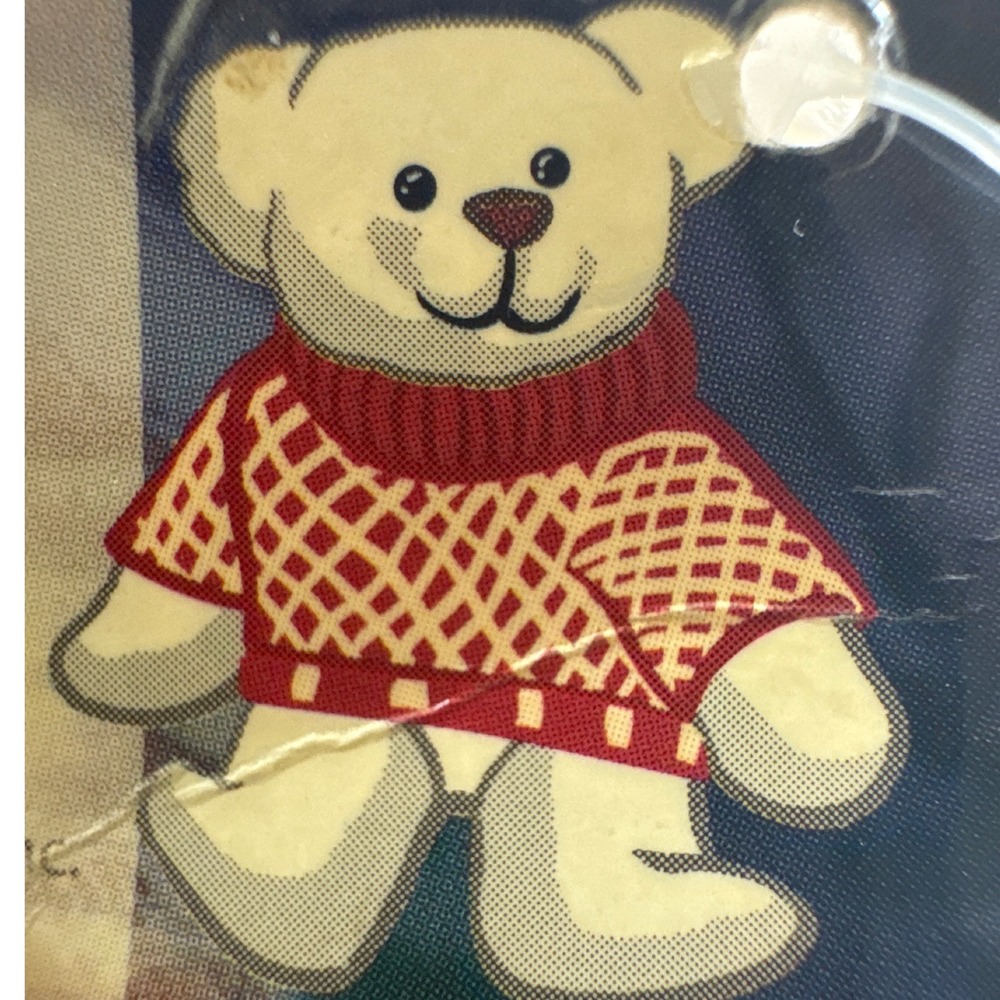 Plushland March of Dimes 8"‎ Teddy Bear COZY Holiday Christmas Sweater 2000